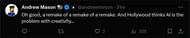 A tweet reply to DF's post about the 3rd remake of Longest Yard (Image via X)